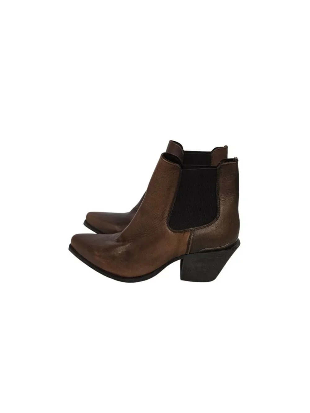 Ariat Womens Brown Leather Western Ankle Boots Size 7.5B Stylish & Comfortable